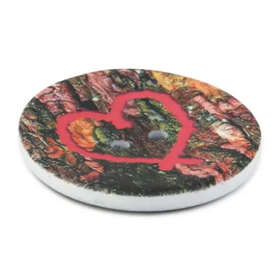 Dritz&reg; 30mm Red Sustainable Coconut Round Heart Button, 3ct. {3}