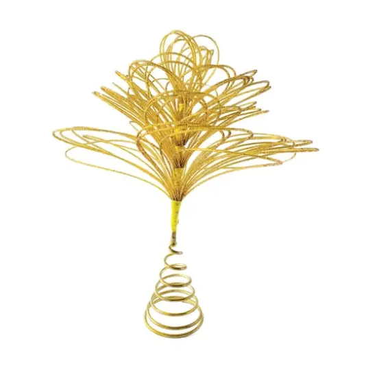 Hello Honey&reg; 14.5" Gold Finish Metal & Glass Beaded Tree Topper {1}