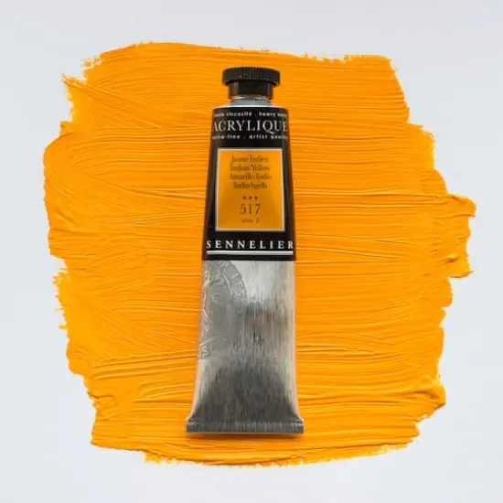 Sennelier Extra Fine Artists' Acrylic Paint, 60mL 517 Indian Yellow {4}