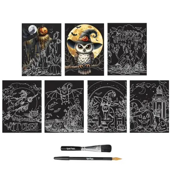 Brea Reese&trade; 6" x 8" Funky Frights Scratch Art Paper Pad {3}