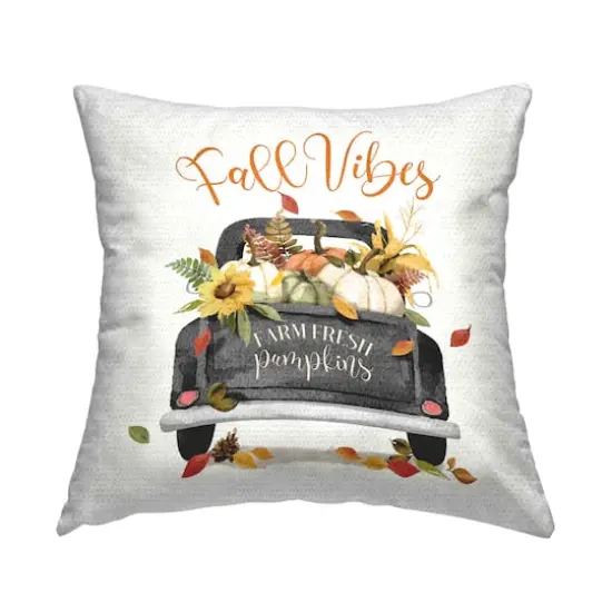 Stupell Industries Fall Vibes Truck Outdoor Printed Pillow {1}