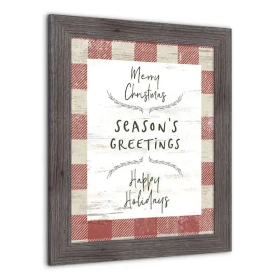 Red Buffalo Check Holiday Phrases Print in Western Gray Frame {3}