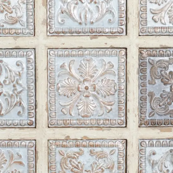 31" White Metal Rustic Floral Wall D&eacute;cor {3}