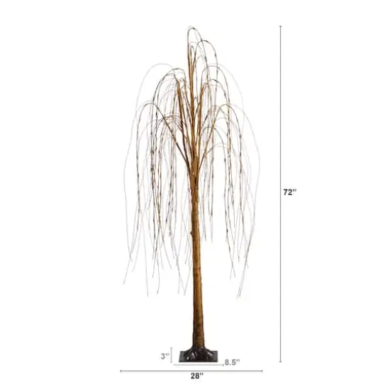 6ft. Pre-Lit Willow Artificial Christmas Tree, Warm White LED Lights {12}