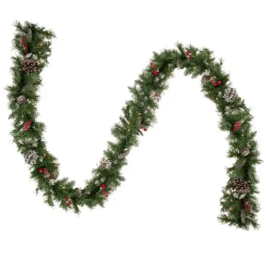 5-Piece Pre-Lit Frosted Verona Berry Pine Artificial Christmas Entryway Set {6}