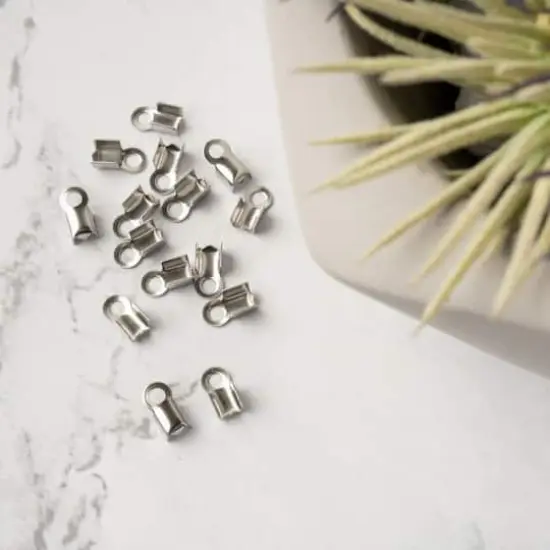 9mm Stainless Steel Folding End Crimps by Bead Landing&trade; {4}