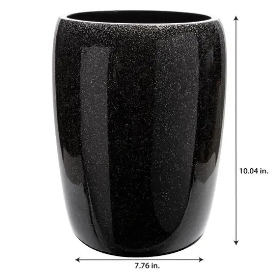 Elle D&eacute;cor Eclat Black Glitter Waste Bin {3}