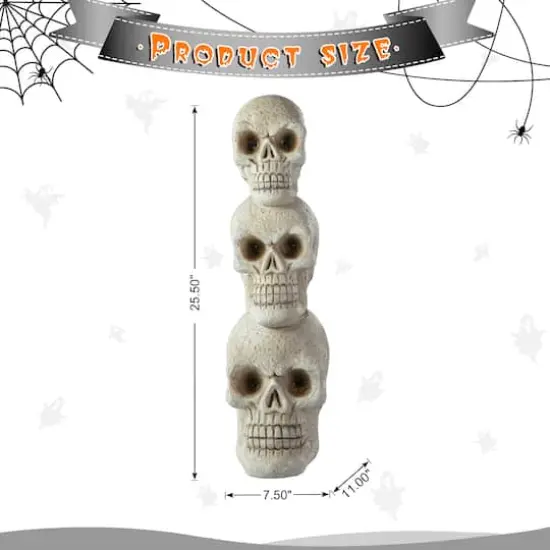 Glitzhome&reg; 25.5" Lighted Halloween Skull Porch D&eacute;cor with Timer {9}