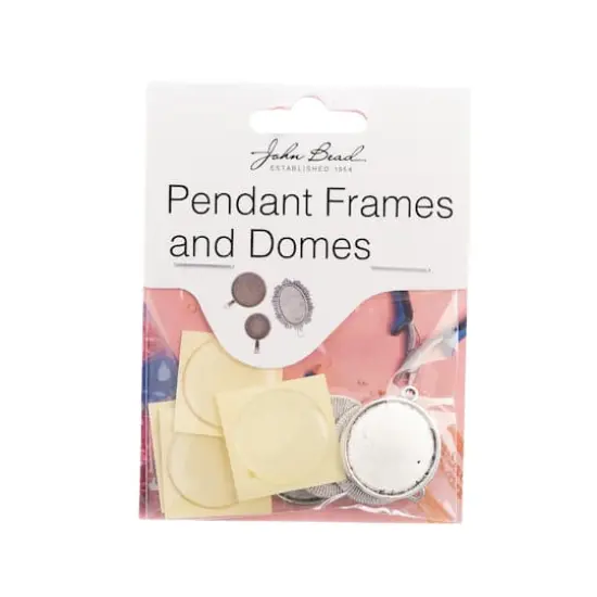 John Bead 22mm Antique Silver Round Pendant Frames, 4ct. {3}