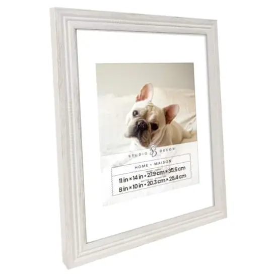 Home 8" x 10" Whitewash Grooved Wood Frame with Mat by Studio D&eacute;cor&reg; {3}