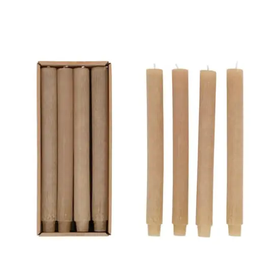 Hello Honey&reg; Unscented Pleated Taper Candles in Box, 12ct. Linen {1}