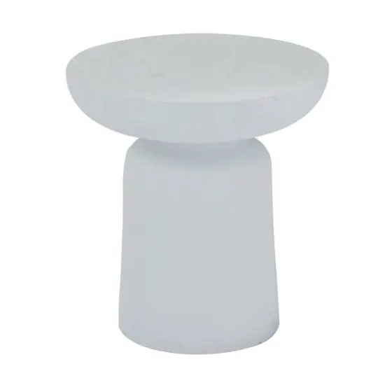 White Contemporary Garden Stool, 17" x 17" x 18" {6}