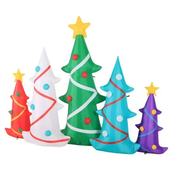 9ft. Airflowz Inflatable Colorful Christmas Trees {4}