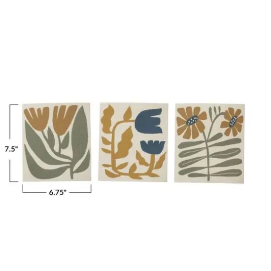 Hello Honey&reg; Reusable Cellulose Sponge Cloth with Flowers Set {3}