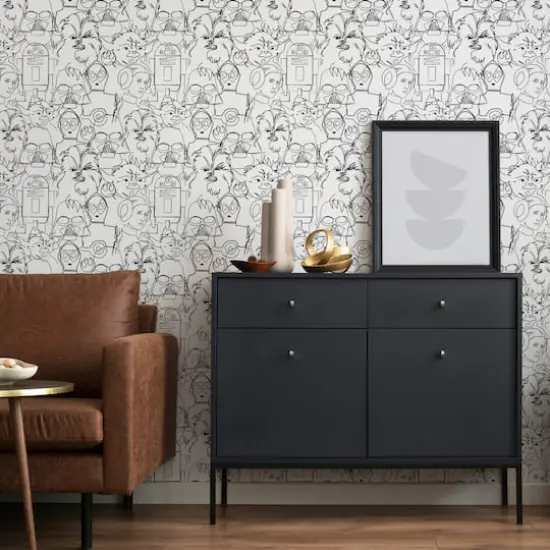 RoomMates Black Star Wars™ Saga Line Sketches Peel and Stick Wallpaper {3}