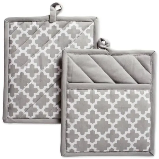 DII&reg; Gray Lattice Potholder Set {1}