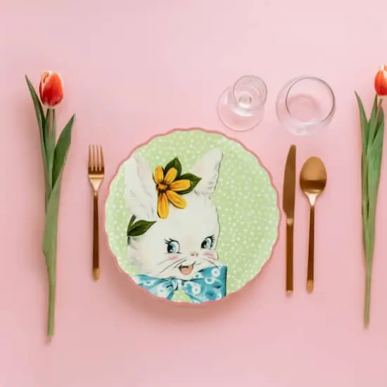 Mr. Cottontail 8" Scalloped Easter Plates Set {9}