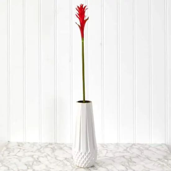 2.3ft Mini Star Bromeliad Artificial Flower Stem, 6ct. Red {5}