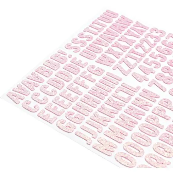 Thickers&trade; Pink Glitter Foam Alphabet Stickers {3}