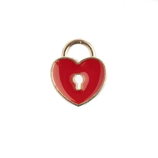 John Bead Sweet & Petite Heart Locket Charms, 10ct. Red {1}