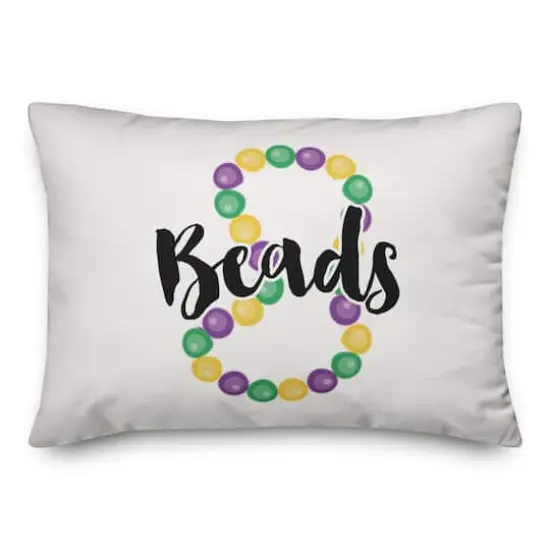 Beads & Bling Mardi Gras Throw Pillow {1}