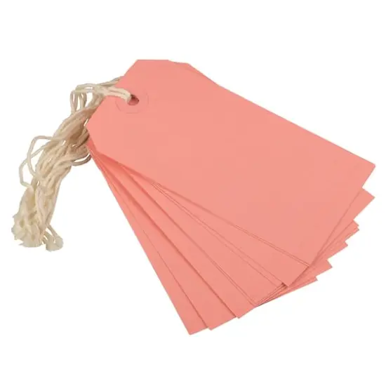 JAM Paper Medium Gift Tags with String Pink {3}