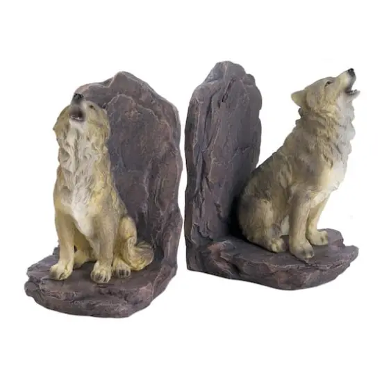 5.5" Howling Wolf Bookends {1}