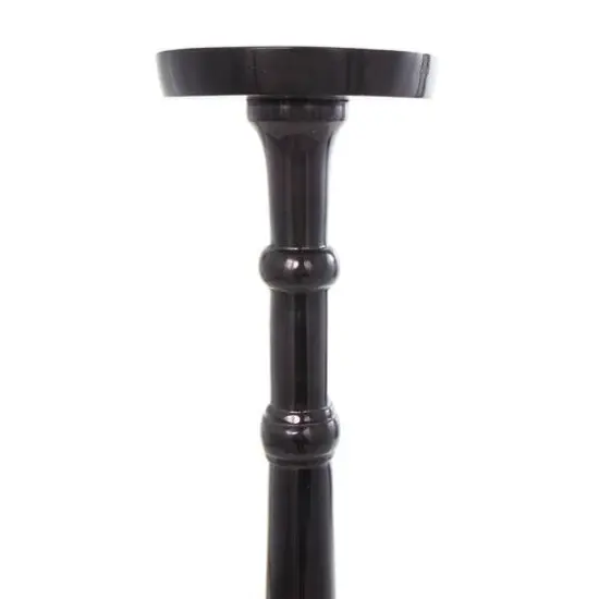 Aluminum Tall Floor Pillar Candle Holder Set Black {9}