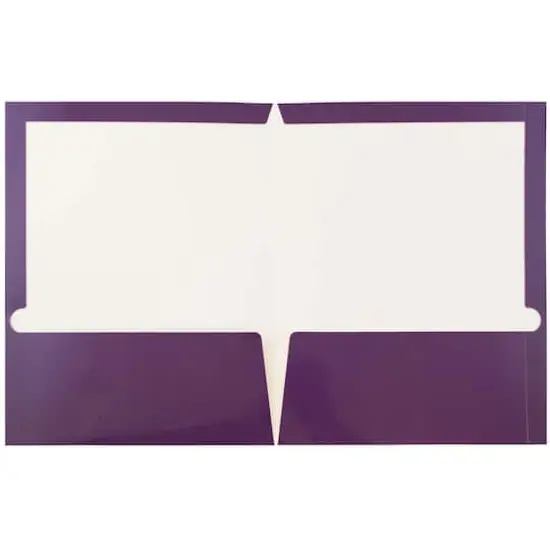 JAM Paper Glossy Laminated Two Pocket Folders, 100ct. Purple {4}