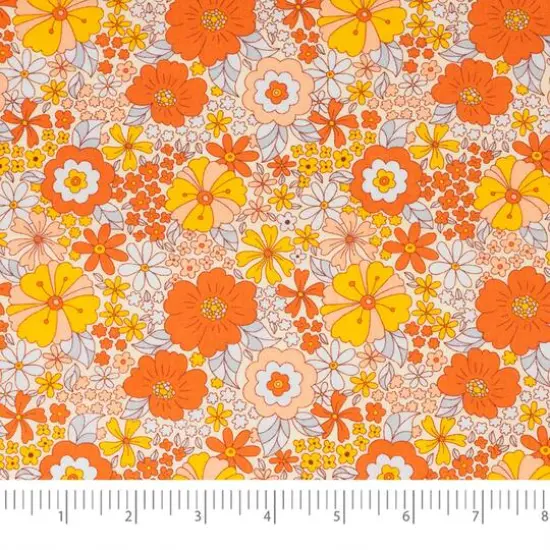 SINGER Retro Floral Cotton Fabric {4}