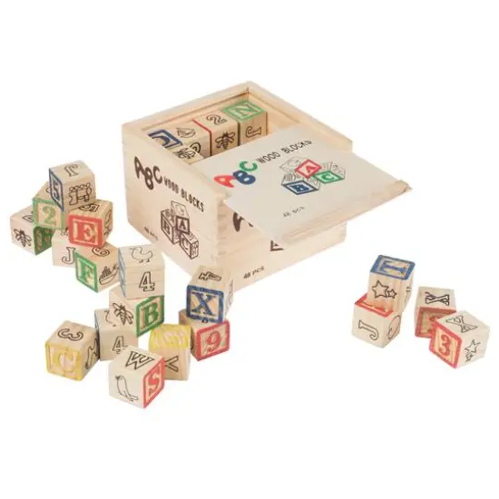 Toy Time ABC & 123 Wooden Blocks Set {1}