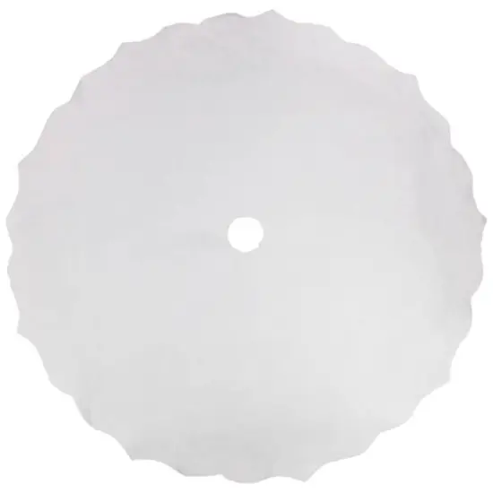 48" Winter White Scalloped Edge Tree Skirt {4}