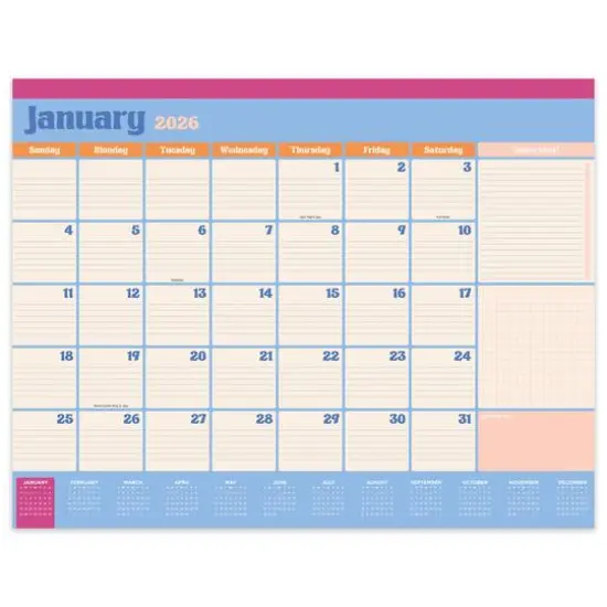 2026 Sherbet Large Desk Pad Monthly Blotter Calendar {1}