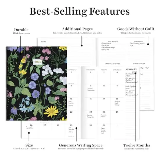 TF Publishing 2025 Garden Blooms Medium Monthly Planner {6}