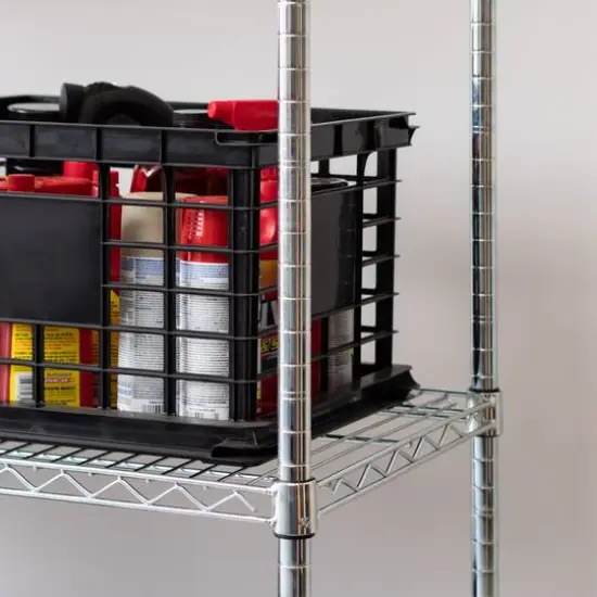 Iris&reg; 71" Silver 4-Tier Wire Rack Shelf {6}