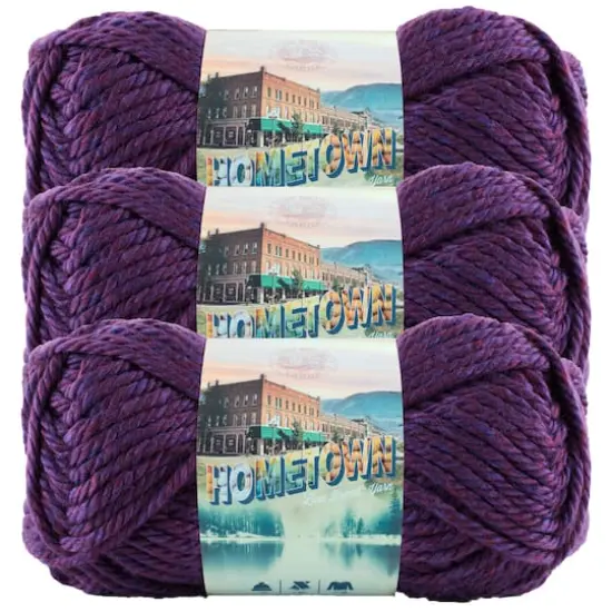 3 Pack Lion Brand&reg; Hometown Yarn Portland Wine {1}