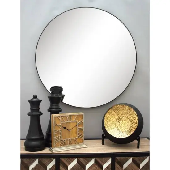 36" Oversized Contemporary Wood Wall Mirror {6}