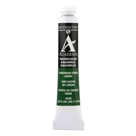Grumbacher Academy&reg; Chromium Oxide Green Watercolor Tube, 7.5mL {1}