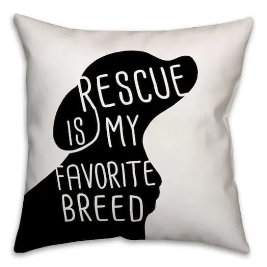 Rescue Is My Favorite Breed Throw Pillow {1}