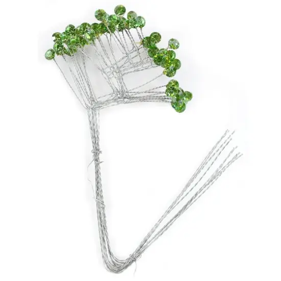 Jam Paper Floral Rhinestone Spray, 12ct. Light Green {1}