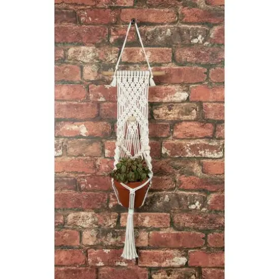 Solid Oak Make-Rame&trade; Three Beads Macram&eacute; Plant Hanger Kit {4}