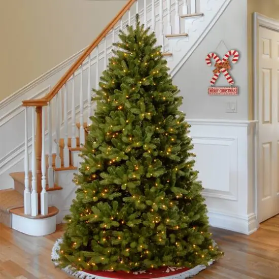 7.5 ft. Pre-Lit Glittery Pine Hinged Slim Artificial Christmas Tree, Clear Lights {4}