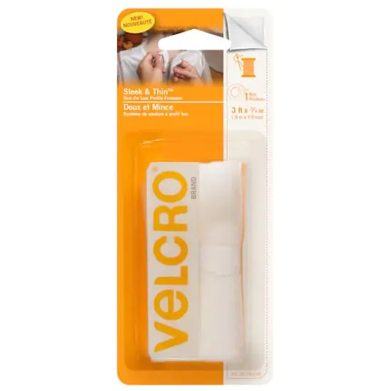 VELCRO&reg; Brand Sleek & Thin&trade; White Sew On Fastener Roll {1}
