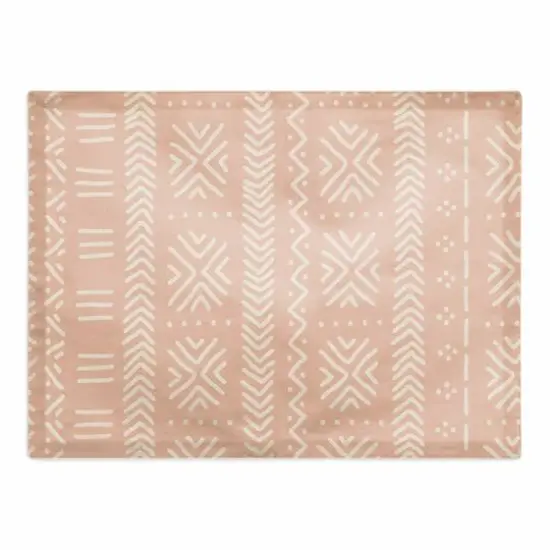 Blush Mudcloth 18" x 14" Cotton Twill Placemat {1}