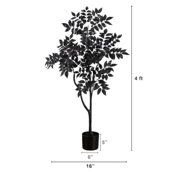 4ft. Artificial Halloween Black Sumac Tree {3}