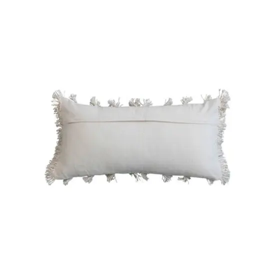 Hello Honey&reg; 24" x 12" Cream Hand-Embroidered Moroccan Wedding Blanket-Style Lumbar Pillow {4}