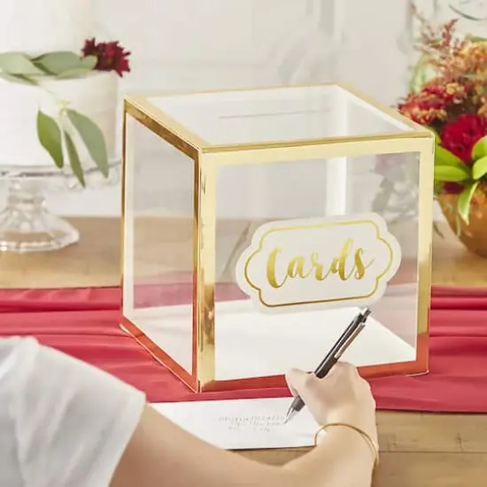 Kate Aspen&reg; Gold Frame Acrylic Collapsible Card Box {3}