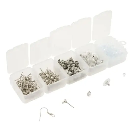 Earring Finding Kit by Bead Landing&trade; Rhodium {3}