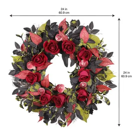 24" Black & Red Rose Wreath by Ashland&reg; {8}