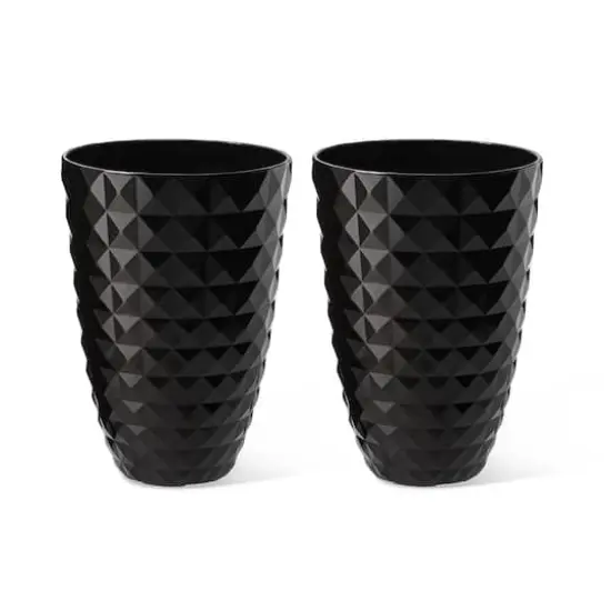 Glitzhome&reg; 19.7" Eco-Friendly Oversized Faux Ceramic Pot Planters, 2ct. Black {1}